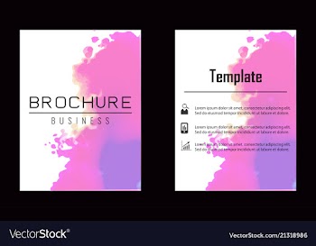 Brochure layout template watercolor cover design vector image