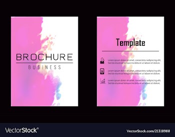 Brochure layout template watercolor cover design vector image
