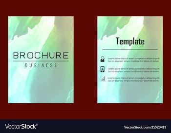 Brochure layout template watercolor cover design vector image