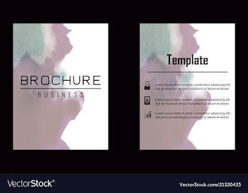 Brochure layout template watercolor cover design vector image