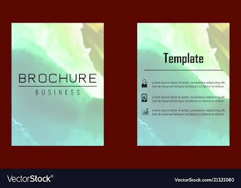 Brochure layout template watercolor cover design vector image