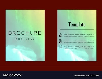 Brochure layout template watercolor cover design vector image
