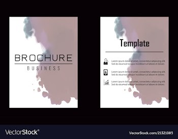 Brochure layout template watercolor cover design vector image