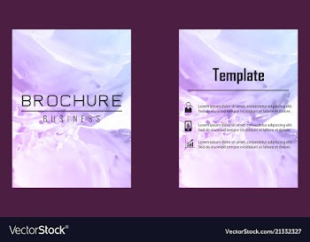 Brochure layout template watercolor cover design vector image