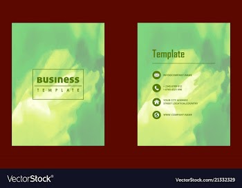 Brochure layout template watercolor cover design vector image