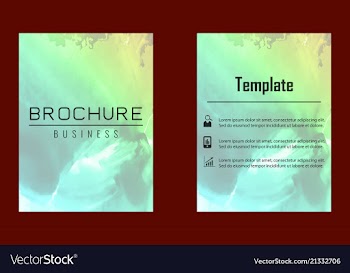 Brochure layout template watercolor cover design vector image