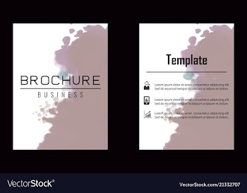 Brochure layout template watercolor cover design vector image