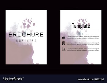 Brochure layout template watercolor cover design vector image