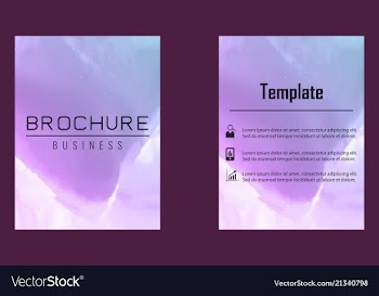 Brochure layout template watercolor cover design vector image