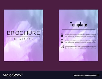 Brochure layout template watercolor cover design vector image
