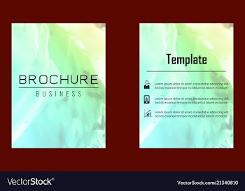 Brochure layout template watercolor cover design vector image
