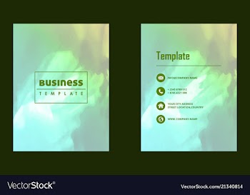 Brochure layout template watercolor cover design vector image