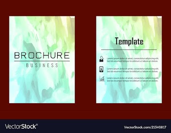 Brochure layout template watercolor cover design vector image