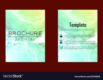 Brochure layout template watercolor cover design vector image
