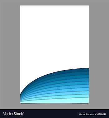 Brochure template from blue curved stripes vector image