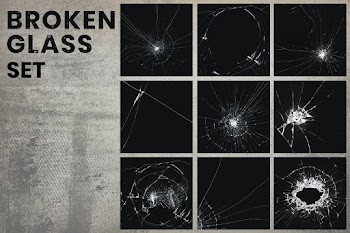 Broken glass effect vector set | Free stock illustration | High Resolution graphic