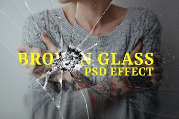 Broken glass PSD effect mockup with depressed… | Free stock illustration | High Resolution graphic