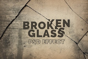 Broken glass PSD effect mockup with grunge… | Free stock illustration | High Resolution graphic