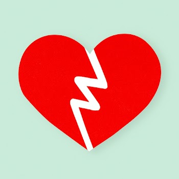Broken heart paper hand craft element | Free stock illustration | High Resolution graphic
