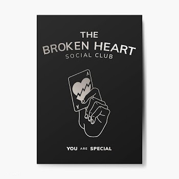 Broken heart social club illustration | Free stock vector - 557974