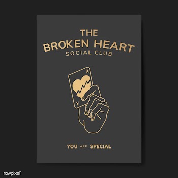 Broken heart social club illustration | Free stock vector - 557977