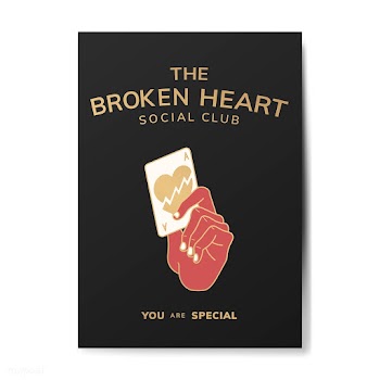 Broken heart social club illustration | Free stock vector - 557986