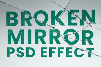 Broken mirror PSD effect mockup on gray… | Free stock illustration | High Resolution graphic