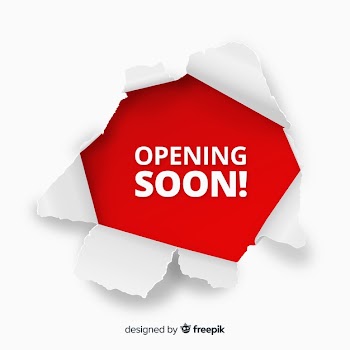 Broken paper opening soon background