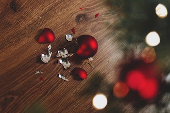 Broken red bauble