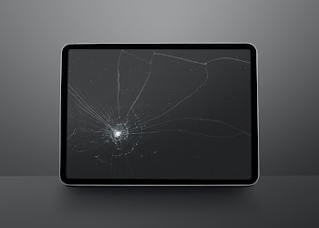 Broken tablet screen mockup psd with cracked… | Free stock illustration | High Resolution graphic