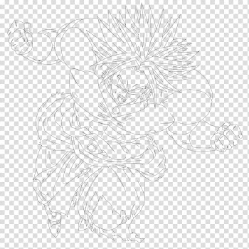 Brolly LINE ART, Dragon Ball Broly sketch transparent background PNG clipart