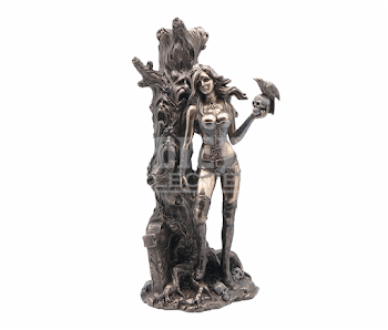 Bronze Gothic Girl By Ghost Tree Statue - Female Demon Statue ...