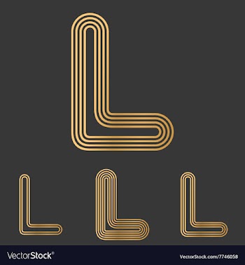 Bronze l letter logo design set vector image