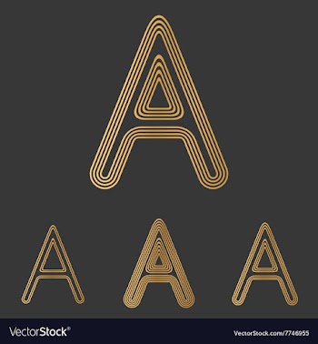 Bronze letter a logo design set vector image