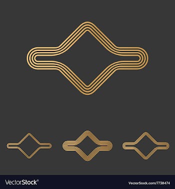 Bronze line abstract logo design set vector image