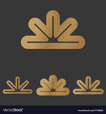 Bronze line abstract logo design set vector image