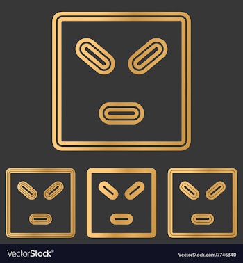 Bronze line anger logo design set vector image
