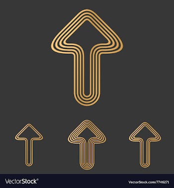 Bronze line arrow logo design set vector image