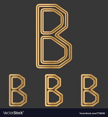 Bronze line b logo design set vector image