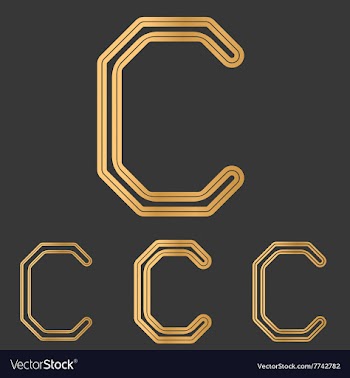 Bronze line c logo design set vector image