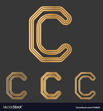 Bronze line c logo design set vector image
