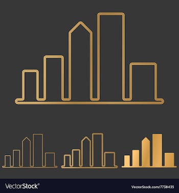 Bronze line city logo design set vector image