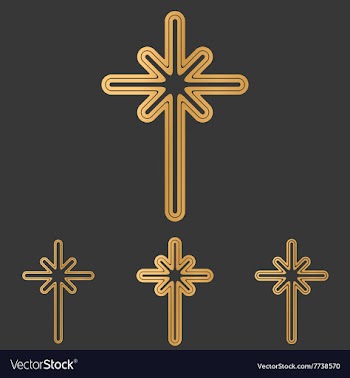 Bronze line cross logo design set vector image