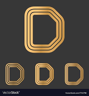 Bronze line d logo design set vector image
