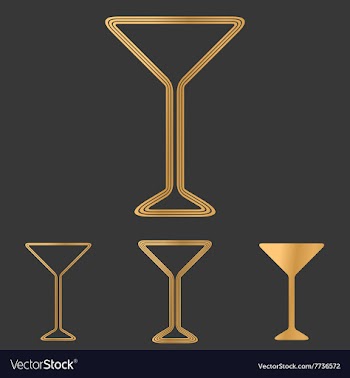 Bronze line drink logo design set vector image