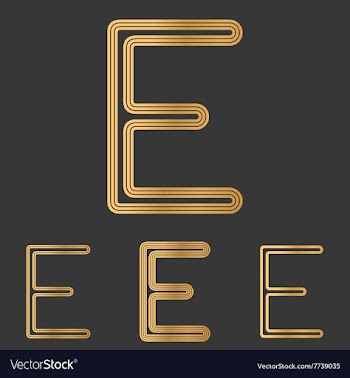 Bronze line e logo design set vector image