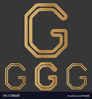 Bronze line g logo design set vector image