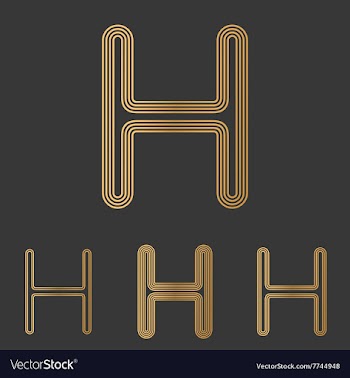 Bronze line h logo design set vector image