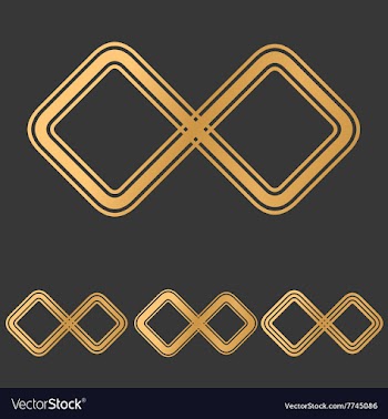 Bronze line infinity icon design set vector image