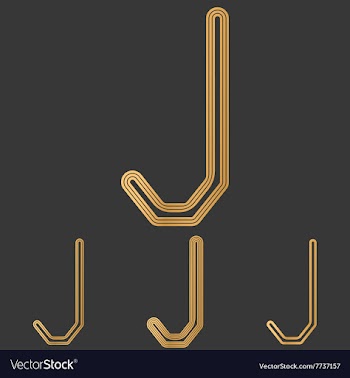 Bronze line j logo design set vector image